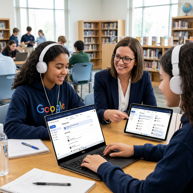 Interface do Google Classroom em uso